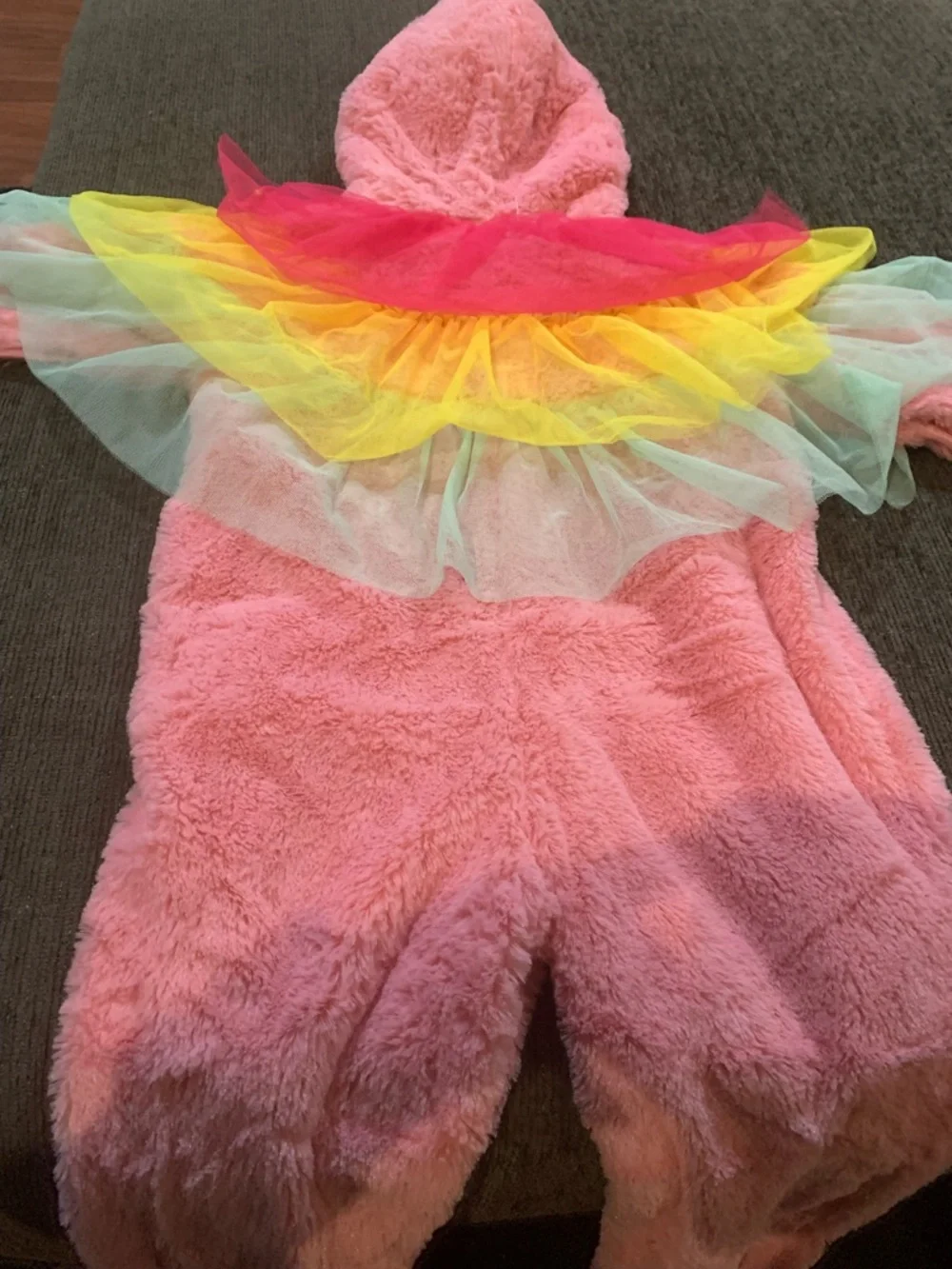 Hyde & EEK! Boutique Toddler Parrot Halloween Costume Jumpsuit in pink. - Picture 7 of 8
